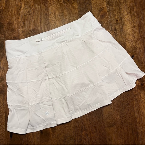 Lululemon Pace Rival Skirt White Size 6 Tall Athleisure Workout Tennis - Picture 2 of 13